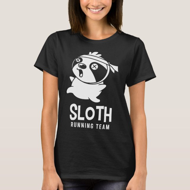 Camiseta Funny Sloth Running Team Sports Jogging (Anverso)