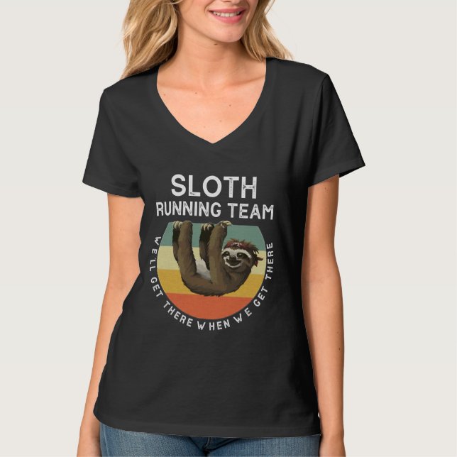 Camiseta Funny Sloth Running Team Vintage (Anverso)