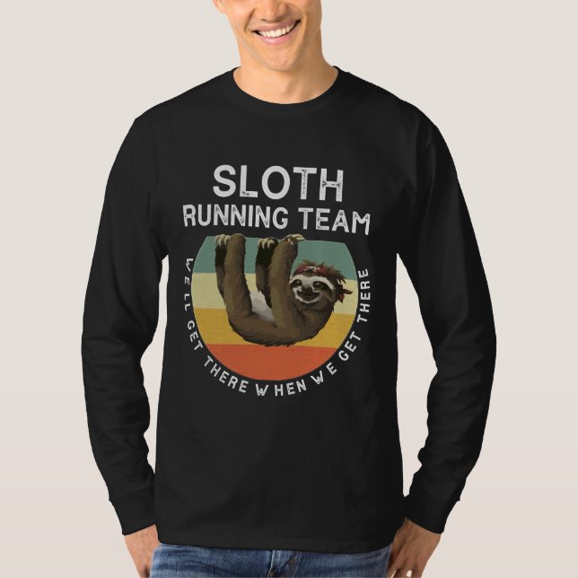 Camiseta Funny Sloth Running Team Vintage (Anverso)