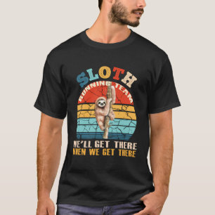 Camiseta Funny Sloth Running Team Vintage Retro
