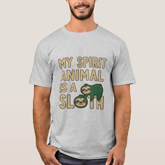 Camiseta Funny Sloth Spirit Animal T-ShiMen's Basic T-Shirt (Anverso)