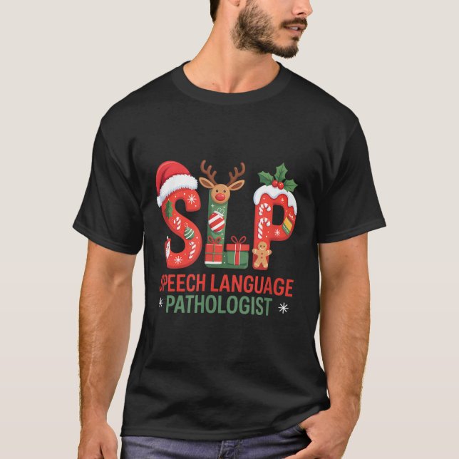 Camiseta Funny Slp Christmas Speech Language Pathologist Ho (Anverso)
