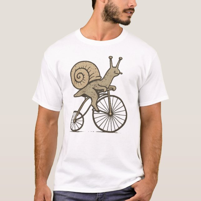 Camiseta Funny Snail on a Bike (Anverso)