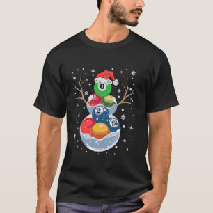 Camiseta Funny snooker mesa de billar de Navidad Santa Hat