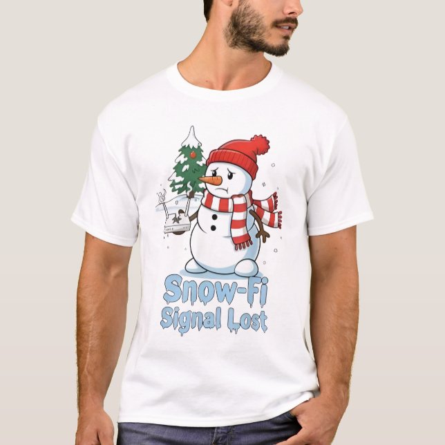 Camiseta Funny Snow-Fi Signal Lost Snowman Christmas (Anverso)