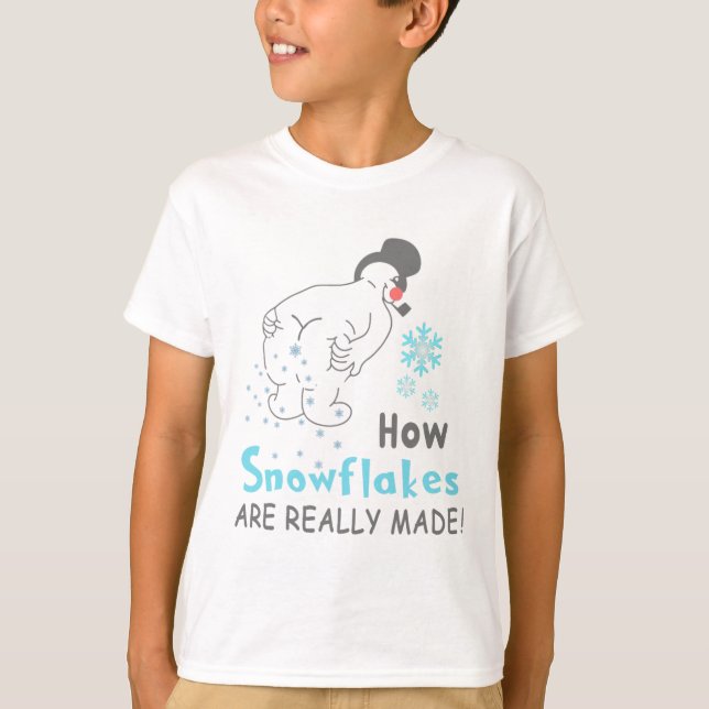 Camiseta Funny Snow How Snowflakes Are Really Made  (Anverso)