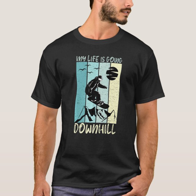 Camiseta Funny Snowboard Tee Goto Downhill Winter Sports L (Anverso)