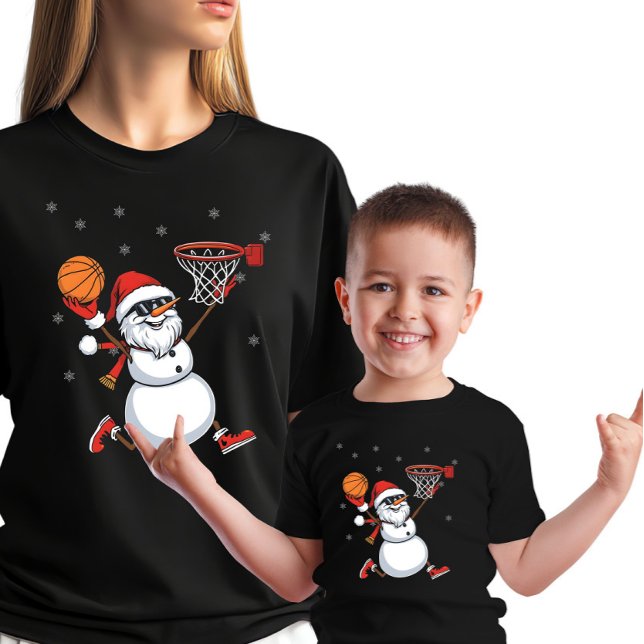 Camiseta Funny Snowman Santa: Slam Dunk Holidays AI Art (Subido por el creador)