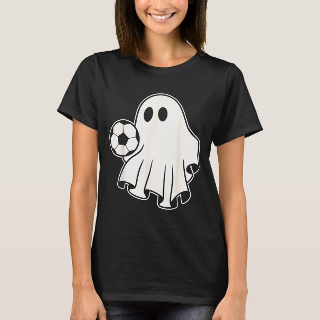 Camiseta Funny Soccer Ghost Playing Soccer Lovers Halloween (Anverso)