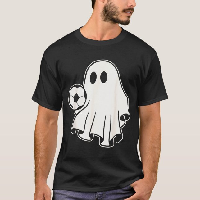 Camiseta Funny Soccer Ghost Playing Soccer Lovers Halloween (Anverso)