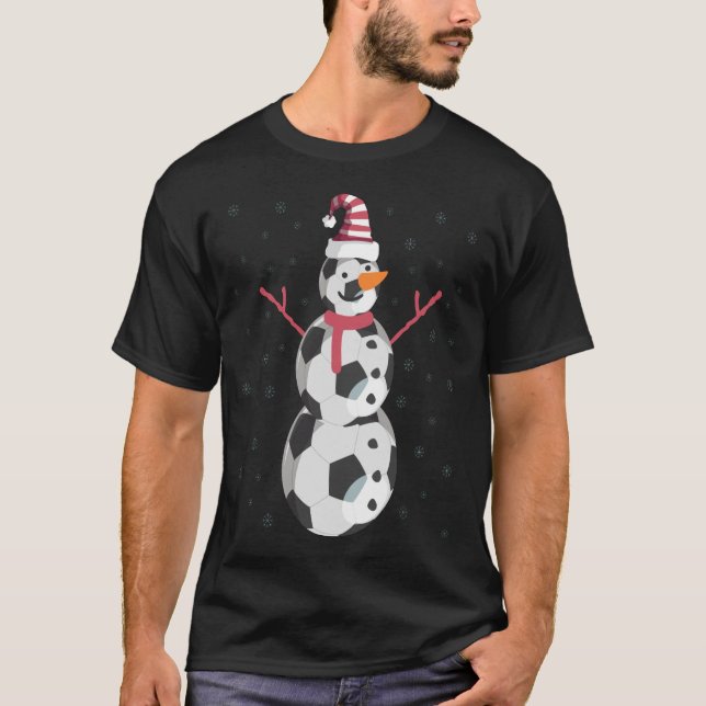 Camiseta Funny Soccer Snowman Christmas New Year Gift (Anverso)