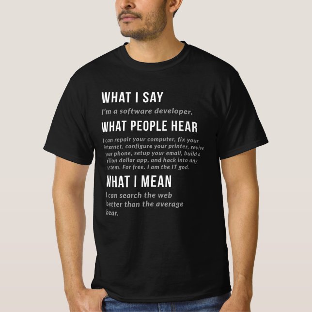 Camiseta Funny Software Developer (Anverso)