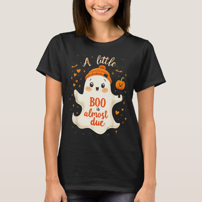 Camiseta Funny Soky Pregnancy A Little Boo Is Almost Due Ha (Anverso)