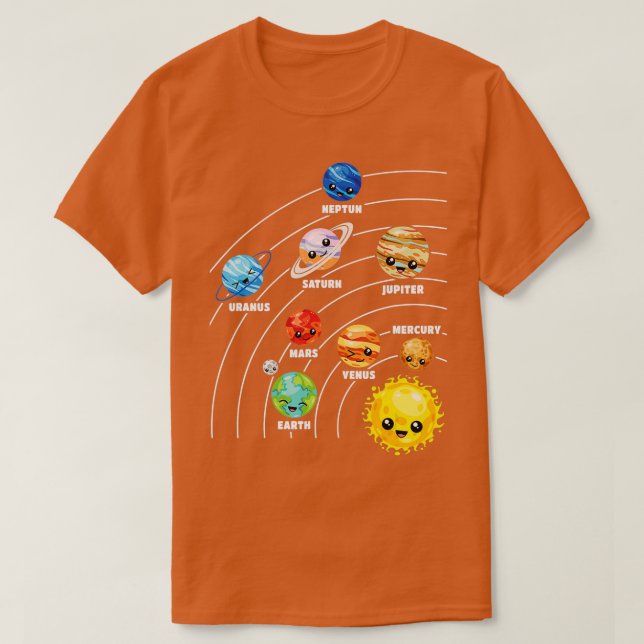 Camiseta Funny Solar System Planets Science Space Planet Un (Diseño del anverso)
