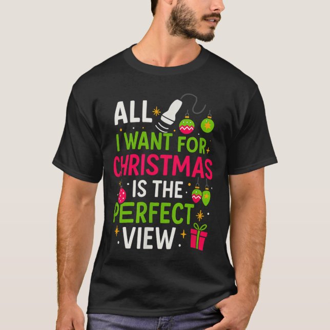 Camiseta Funny Sonographer Christmas - Holiday Ultrasound T (Anverso)