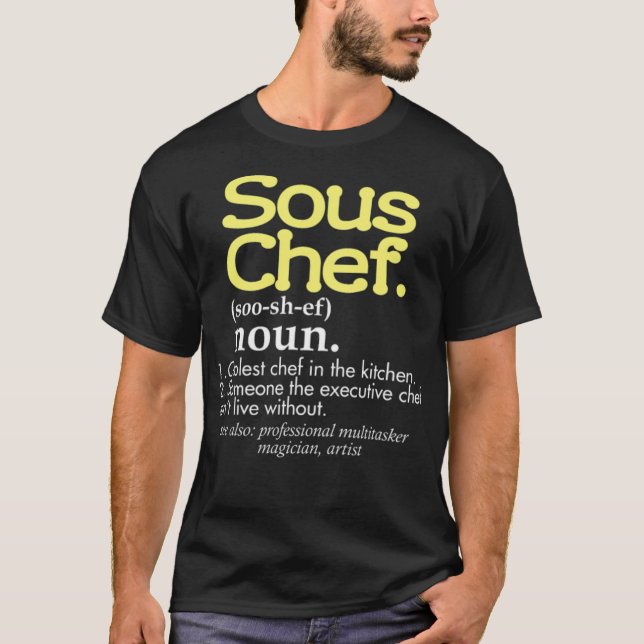Camiseta Funny Sous Chef Definition Coolest Chef En Pirata (Anverso)