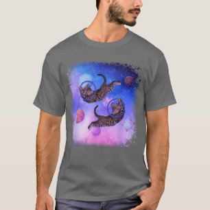 Camiseta Funny Space Cats Gatitos Astronauta Planeta Exteri