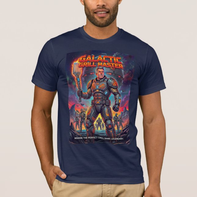 Camiseta Funny Space Soldier BBQ Grill Master Parody (Anverso)