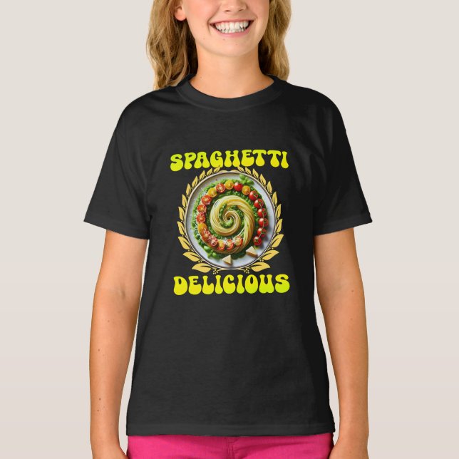 Camiseta funny spaghetti delicious quote design  (Anverso)