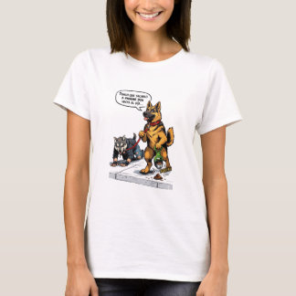 Camiseta Funny Spanish Dog Walking Human Therian Comic 