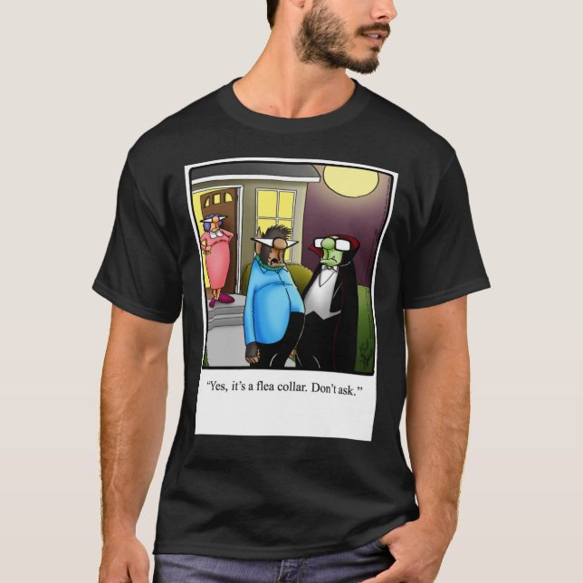 Camiseta Funny Spectickles Halloween Werewolf Flea Collar H (Anverso)