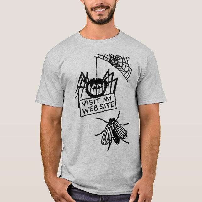 Camiseta Funny Spider Says Visit My Website Cartoon (Anverso)