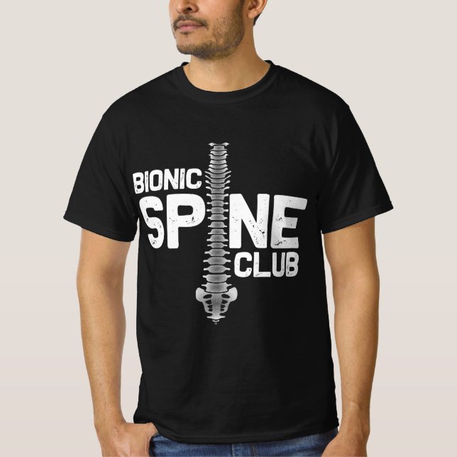 Camiseta Funny Spine Surgery Gift For Men Women Bionic Spin (Anverso)