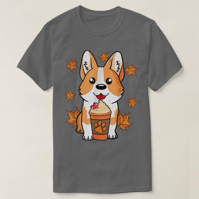 Camiseta Funny Spkin Spice Corgi Kawaii Puppy Maple Leaf (Diseño del anverso)