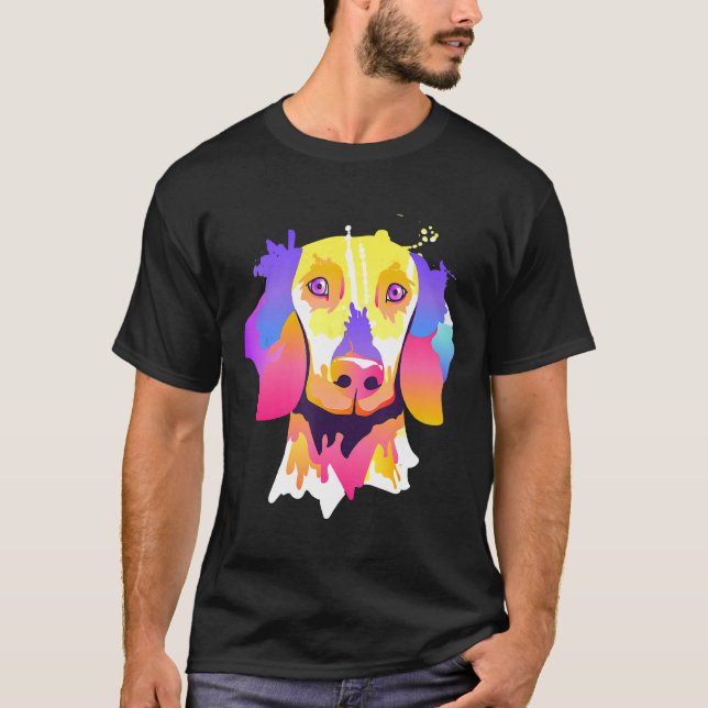 Camiseta Funny Splash Art Dachshund Cute Wiener Sausage Dog (Anverso)