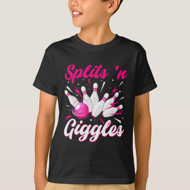 Camiseta Funny Splits n Giggles Bowling Team Cute Bowler Wo (Anverso)