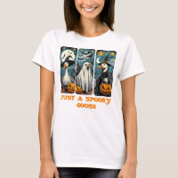 Funny Spooky Goose Halloween Witch Pumpkin Art