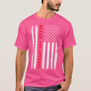Camiseta Funny Sports Life American Flag Beach Volleyball