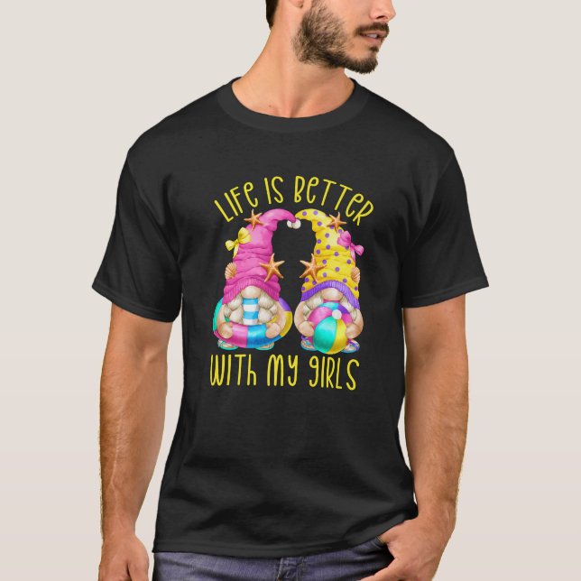 Camiseta Funny Spring Break Beach Gnomes La Vida Es Mejor C (Anverso)