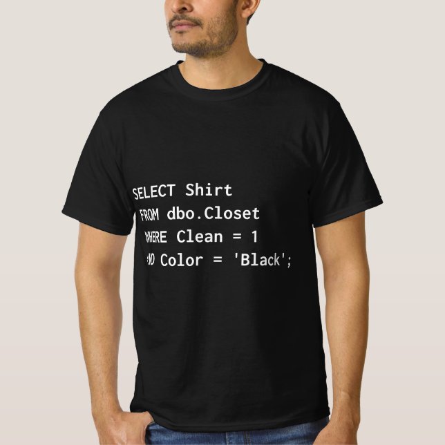 Camiseta Funny SQL for Programmer Humor Programming Gift  (Anverso)