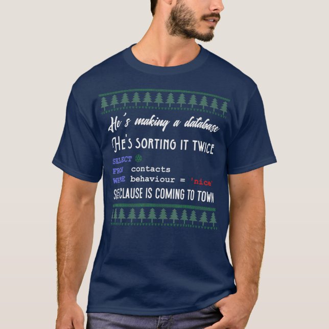 Camiseta Funny SQL Programmer Database Admin Navidades (Anverso)