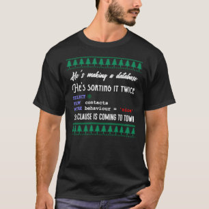 Camiseta Funny SQL Programmer Database Navidades Admin DBA