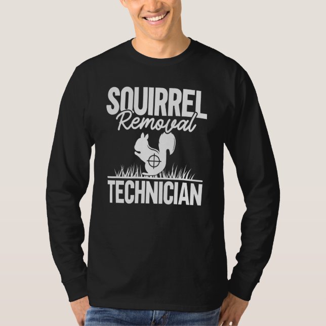 Camiseta Funny Squirrel Hu, técnico de remoción de ardillas (Anverso)