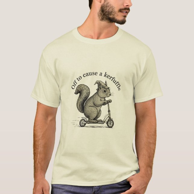 Camiseta Funny Squirrel on Scooter Wizard Hat Off To Cause  (Anverso)