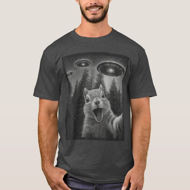 Camiseta Funny Squirrel Sie Alien UFO Gifts for Men Women B (Anverso)