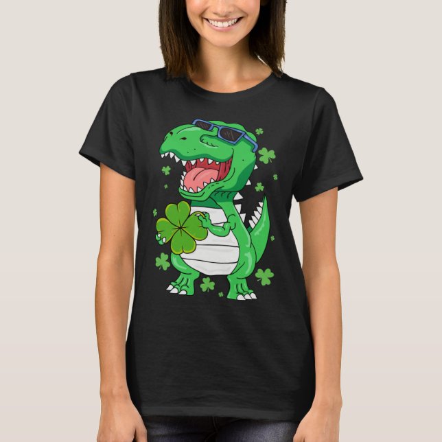Camiseta Funny St PaT-Rex Day Dinosaur St Patricks Day Boys (Anverso)