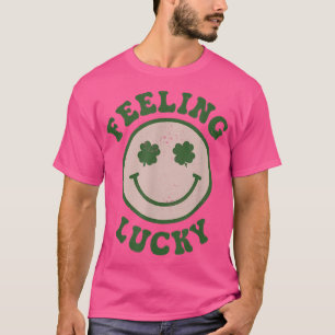 Camiseta Funny St Patrick Day Feeling Lucky Smile Face Mem