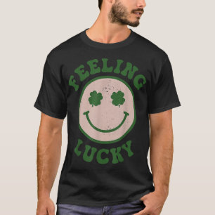 Camiseta Funny St Patrick Day  Feeling Lucky Smile Face Mem