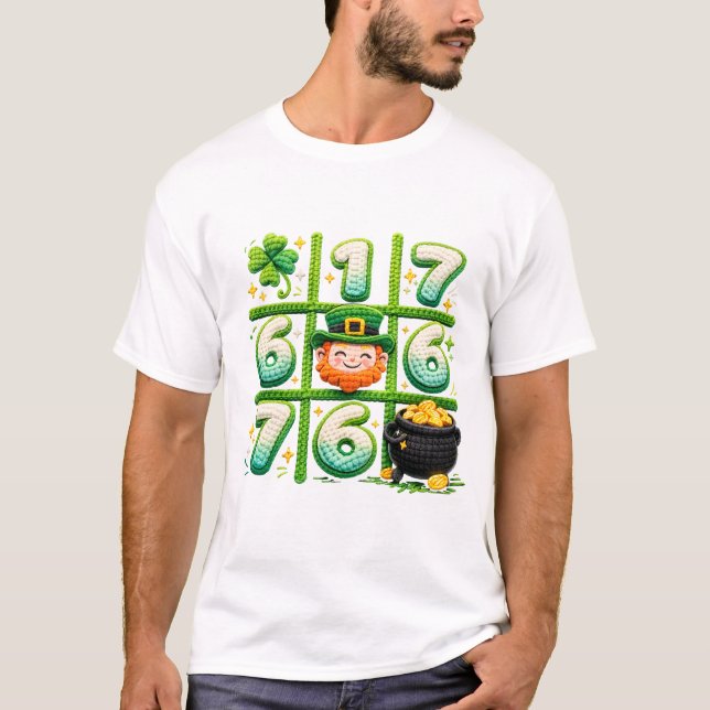 Camiseta Funny St Patricks Day 6 7 Heart Tic Tac Toe (Anverso)