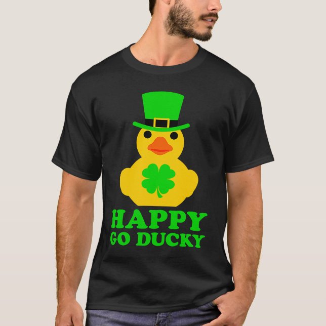 Camiseta Funny St Patrick's Day Cool Rubber Duck Hat Four L (Anverso)