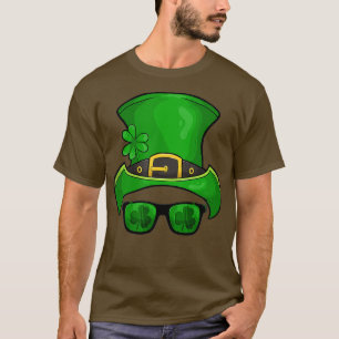 Camiseta Funny St Patricks Day Gorra y Shamrock Eyeglasses