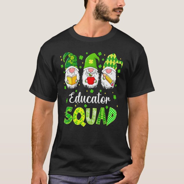 Camiseta Funny St Patricks Day Shamrock Educator Squad Iris (Anverso)