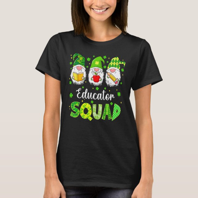 Camiseta Funny St Patricks Day Shamrock Educator Squad Iris (Anverso)