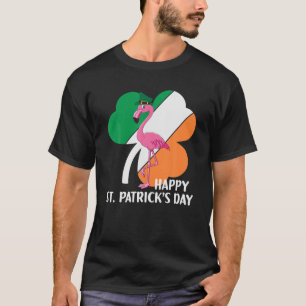 Camiseta Funny St Patricks Day Tee Shamrock Flamingo Men Wo
