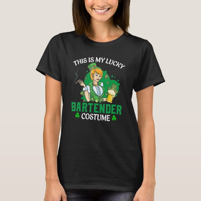 Camiseta Funny St. Patrick's Day This Is My Lucky Bartender (Anverso)