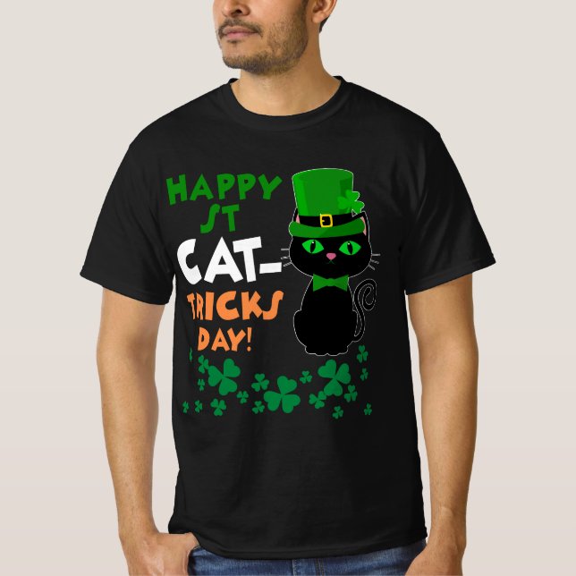 Camiseta Funny St Pat's Paddy Patrick Day's Happy St Cat Tr (Anverso)